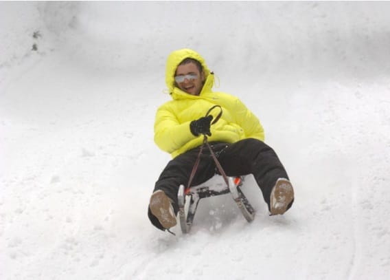 Sledge run in Czech Mountauins