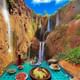 Lunch in front of the waterfalls