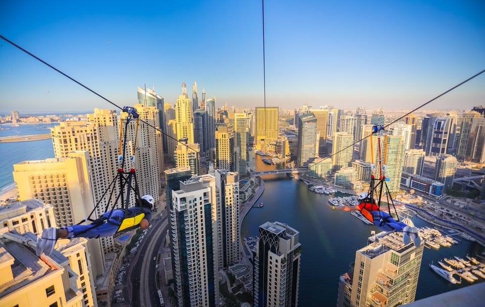 Zipline Experience in Dubai Marina with Private Transfers