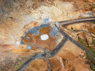 Aerial view of the Sultun Geothermal Area.