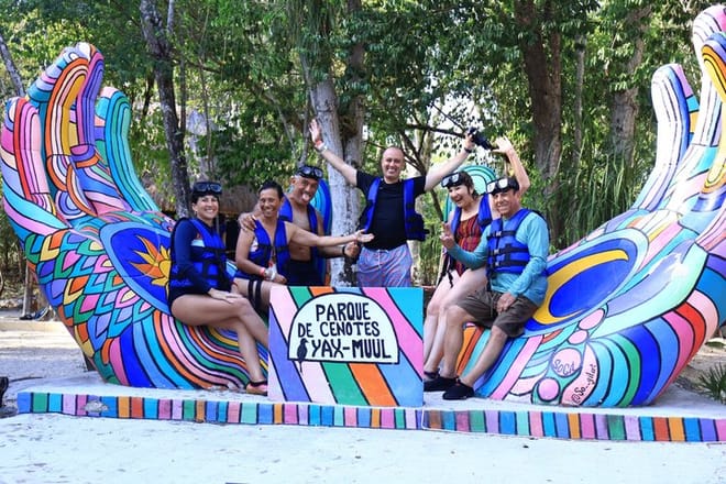 Aventura en cenote Yaxmuul Ceremonia y rapel del chamán maya