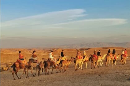sunset camel ride with dinner show at agafay desert in marrakech