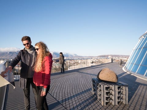 This amazing deck provides a 360 degree view of Reykjavík and surrounding areas