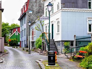 A backstreet in downtown Reykjavik.