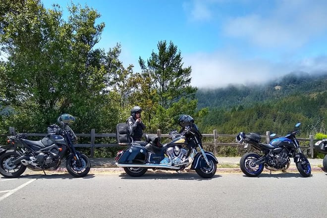 The Golden Gate & Marin motorcycle tour takes riders via Marin headlands and Mt Tamalpais from San Francisco