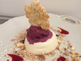 Dessert at Salt Eldhus cookery school. Playing with Icelandic skyr.