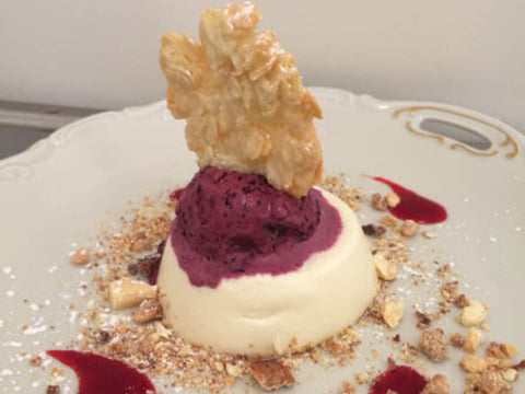 Dessert at Salt Eldhus cookery school. Playing with Icelandic skyr.