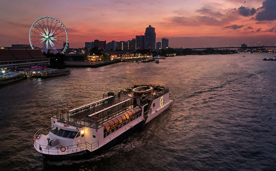 Bangkok: Saffron Chao Phraya River Dinner Cruise optioned Hotel Transfer