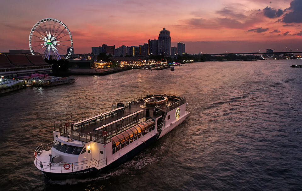 Bangkok: Saffron Chao Phraya River Dinner Cruise optioned Hotel Transfer