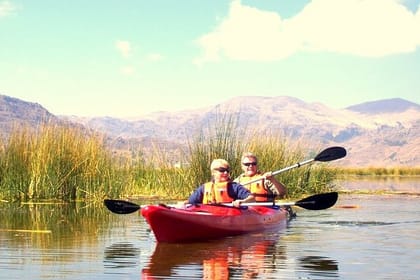Kayaking to Uros Floating Islands at Lake Tititica