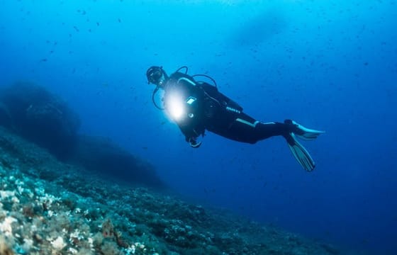 Scuba Diving at Dusk in Unawatuna