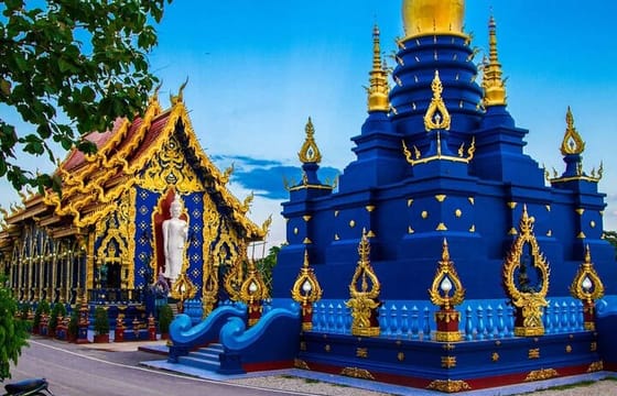 Chiang Mai White and Blue Temple Black Museum and Golden Triangle