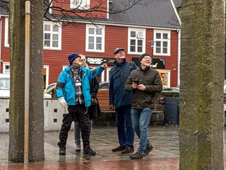 Our expert Guide giving a group of guests insight into the storied history of downtown Reykjavik