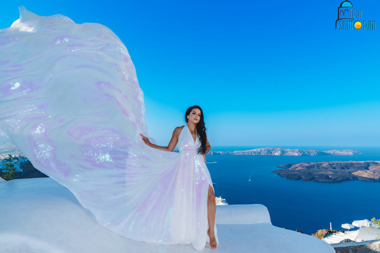 Santorini flying dress photo 9
