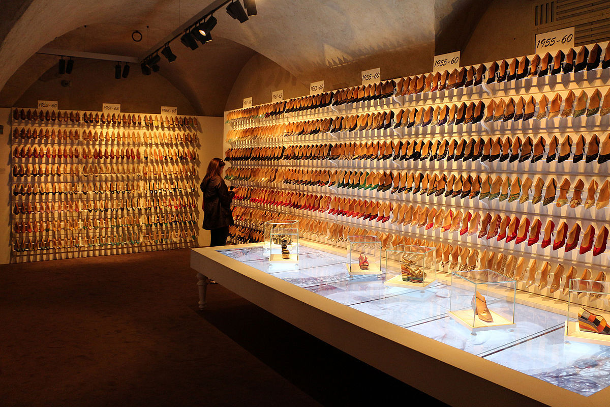 Shoes on display in the Salvatore Ferragamo Museum