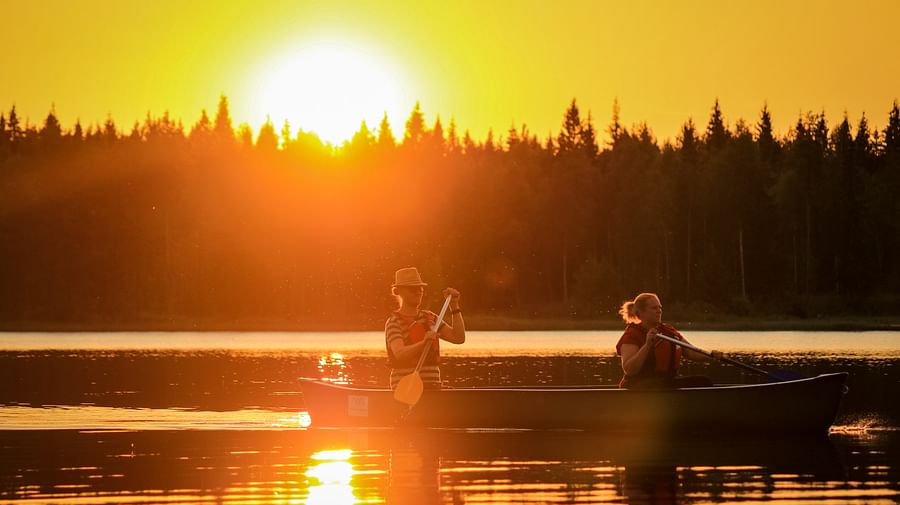 Canoeing under the Midnight Sun in Rovaniemi