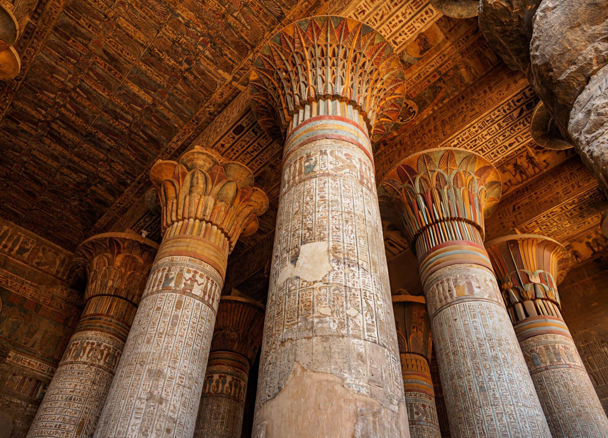 Visitors exploring the historic Temple of Khnum in Esna