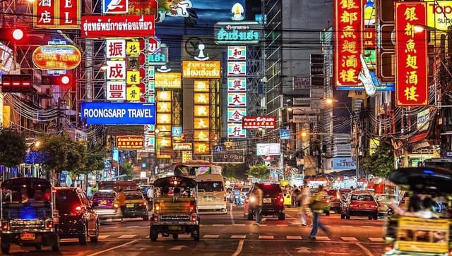 Bangkok China Town Evening Food Tour & Private Tuk-Tuk Ride