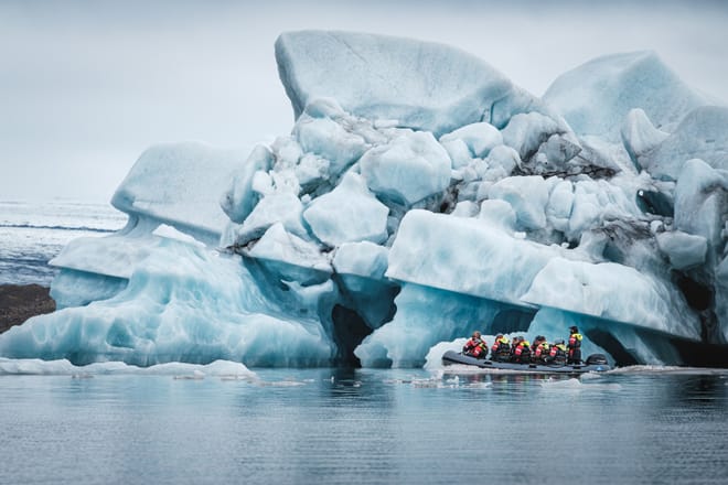 Fjallsarlon Zodiac Boat Tour & Glacier Hike