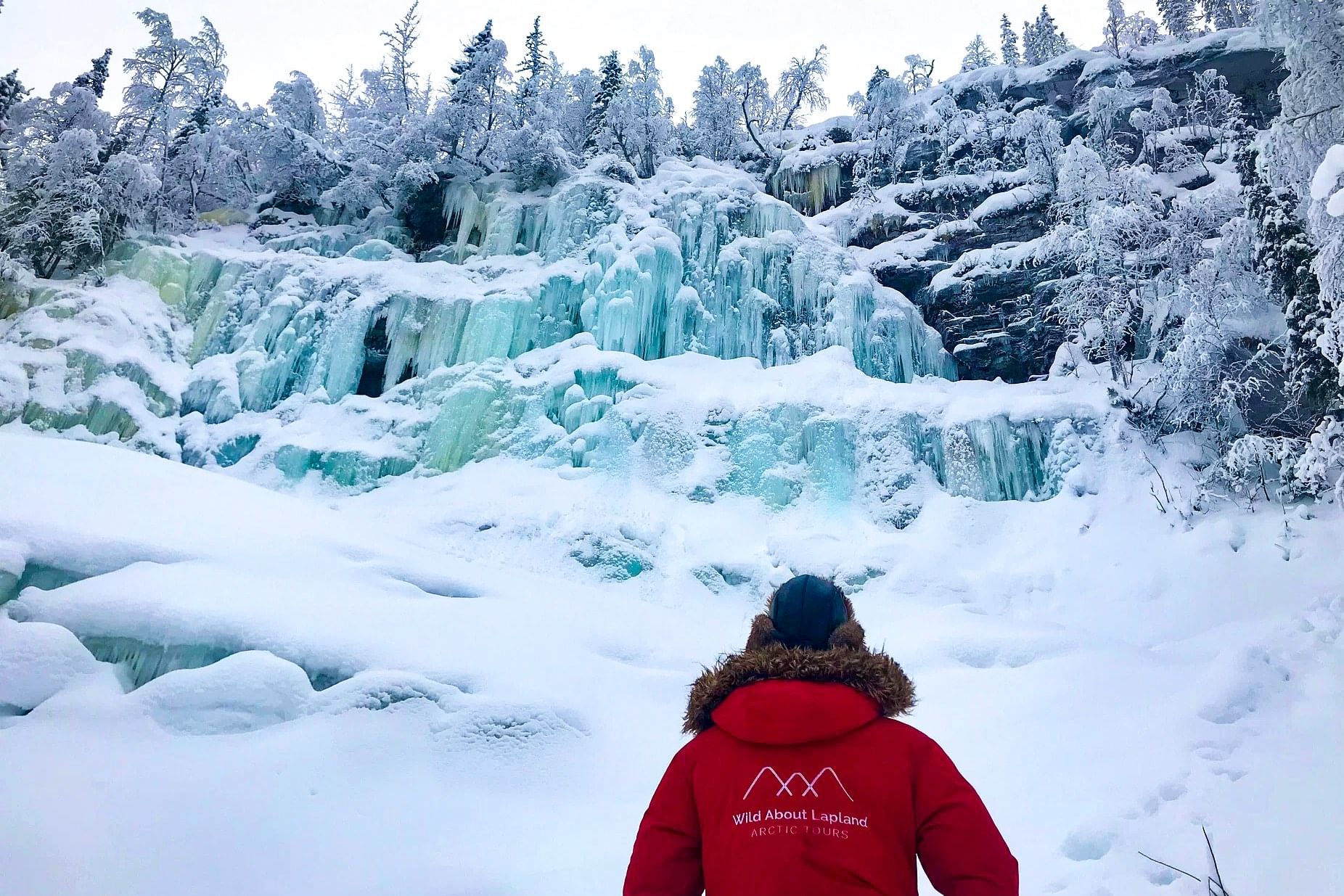 Exploring majestic frozen waterfalls in Korouoma Canyon