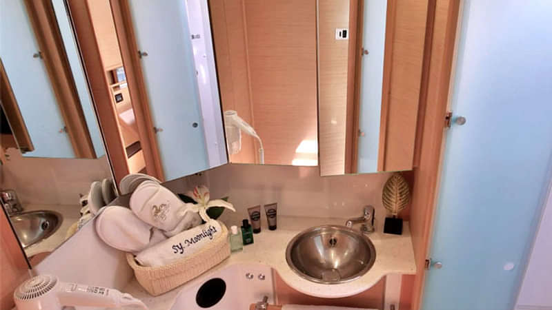The yacht's bathroom