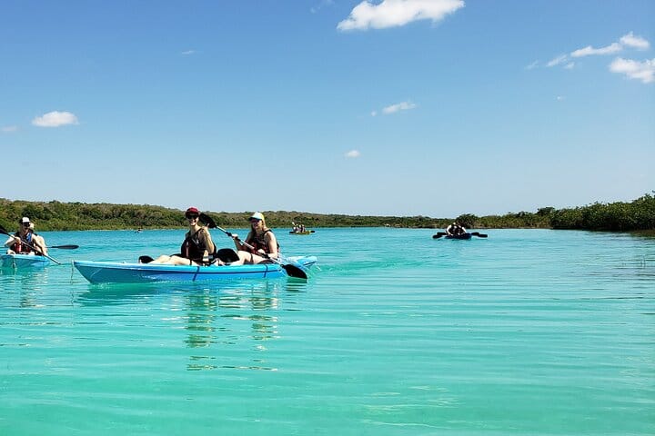 Enjoying Bacalar Seven Color Lagoon From Costa Maya