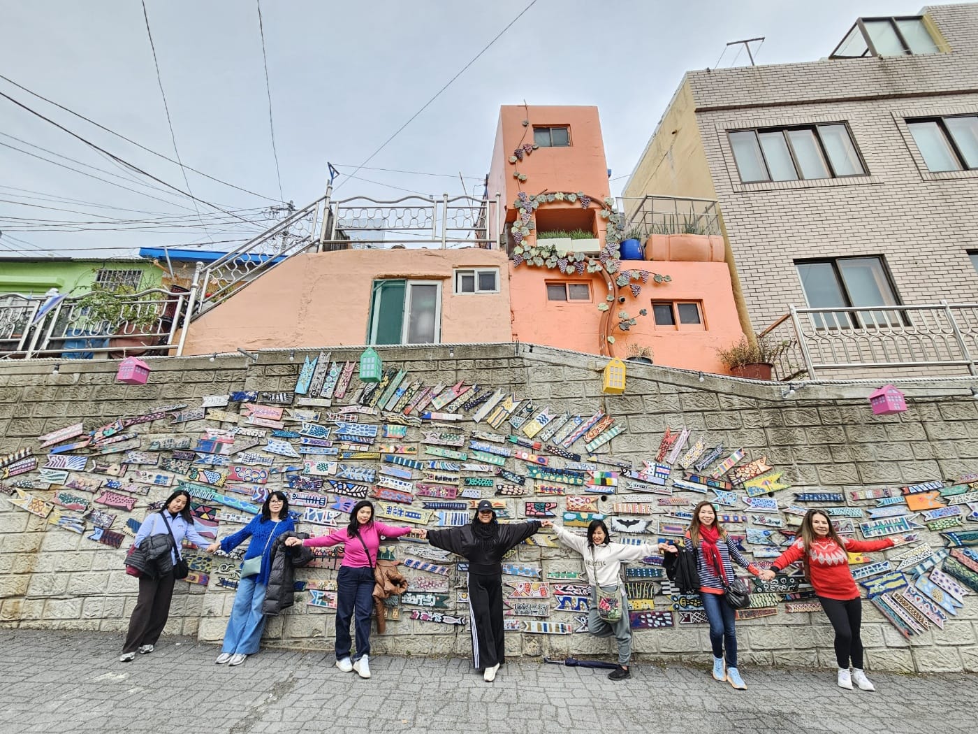 Colorful murals and hillside houses at Gamcheon Culture Village.
