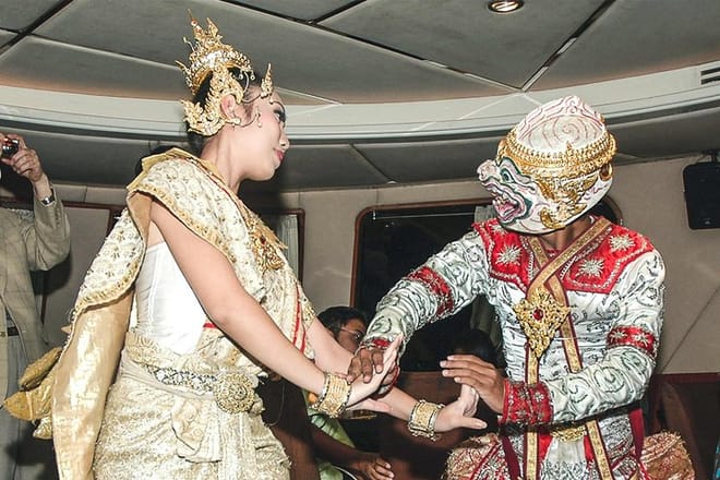 Watch a traditional dance show on board