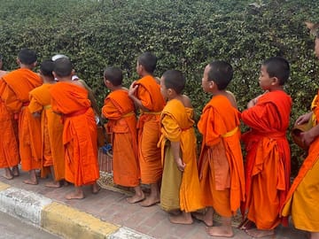 Morning Alms Giving and Kuang Si Falls Tour in Luang Prabang