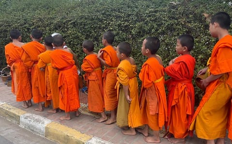 Morning Alms Giving and Kuang Si Falls Tour in Luang Prabang