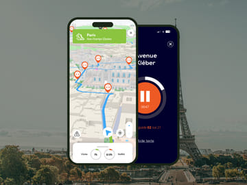 GPS audioguide application: From Concorde to the Arc de Triomphe (Offline).