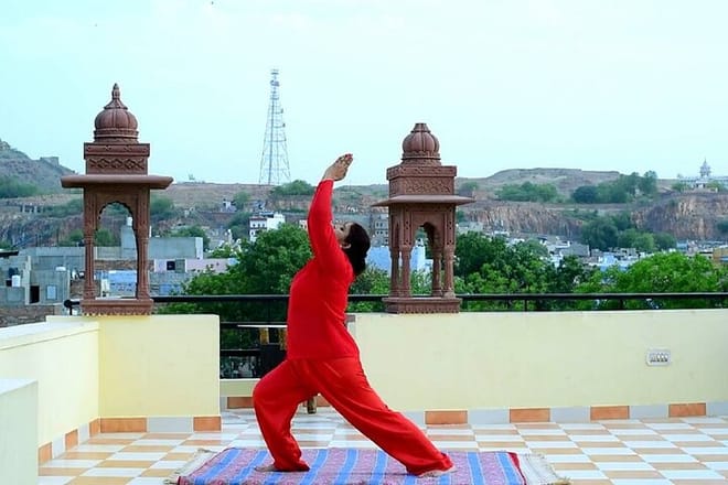 Roof Top Yoga Class in Jee Ri Haveli Hotel
