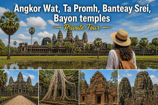 Angkor Wat, Ta Promh, Banteay Srei, Bayon temples Private Full Day Tour