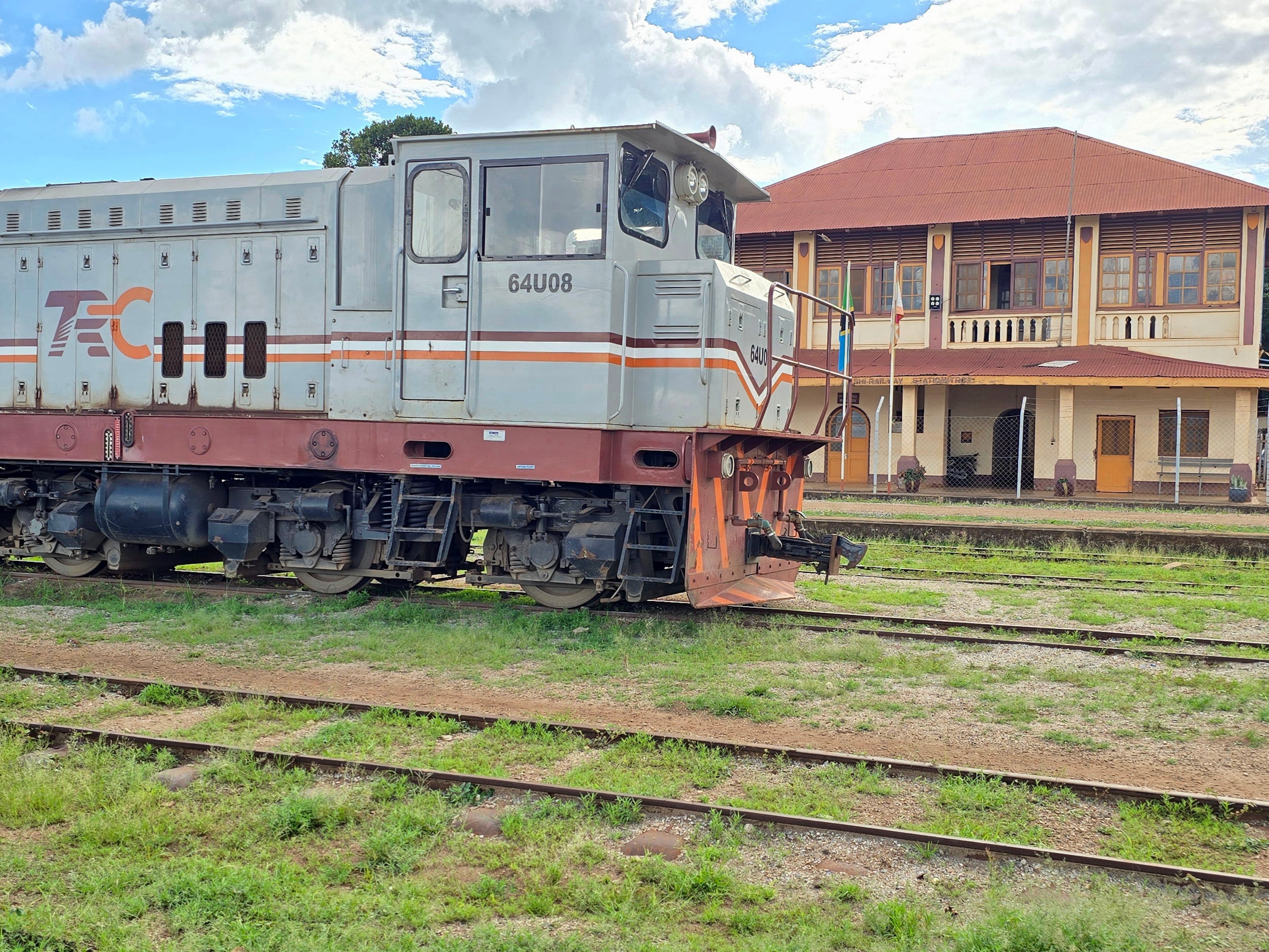 Colonial-era train tracks and station in Moshi