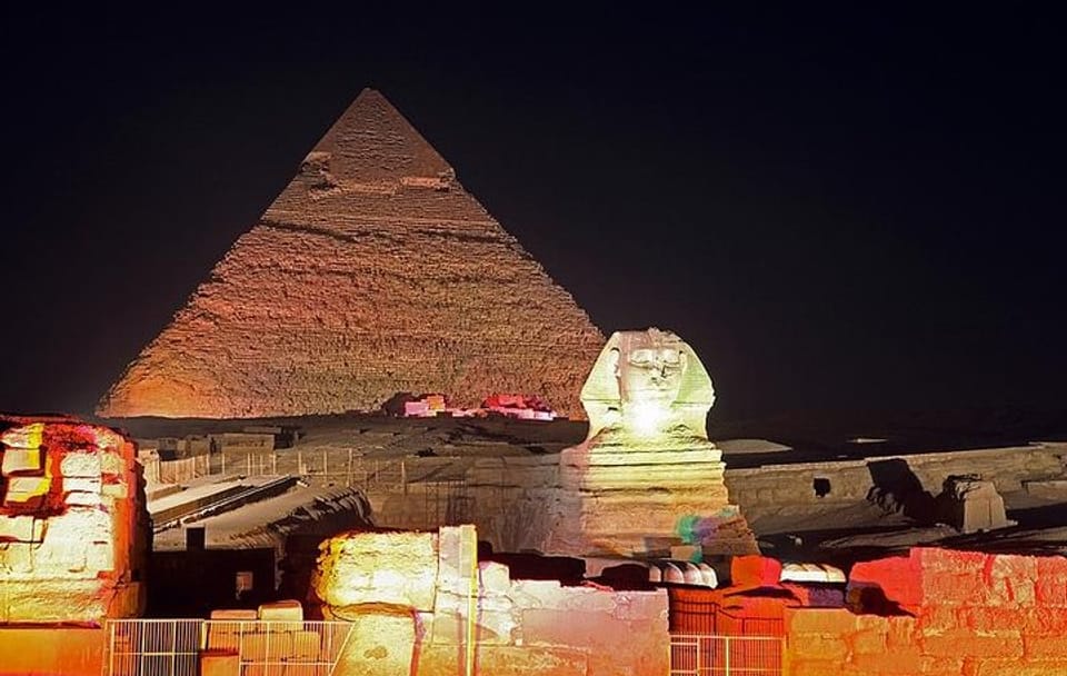 Pyramids of Giza Sound and Light Show from Cairo