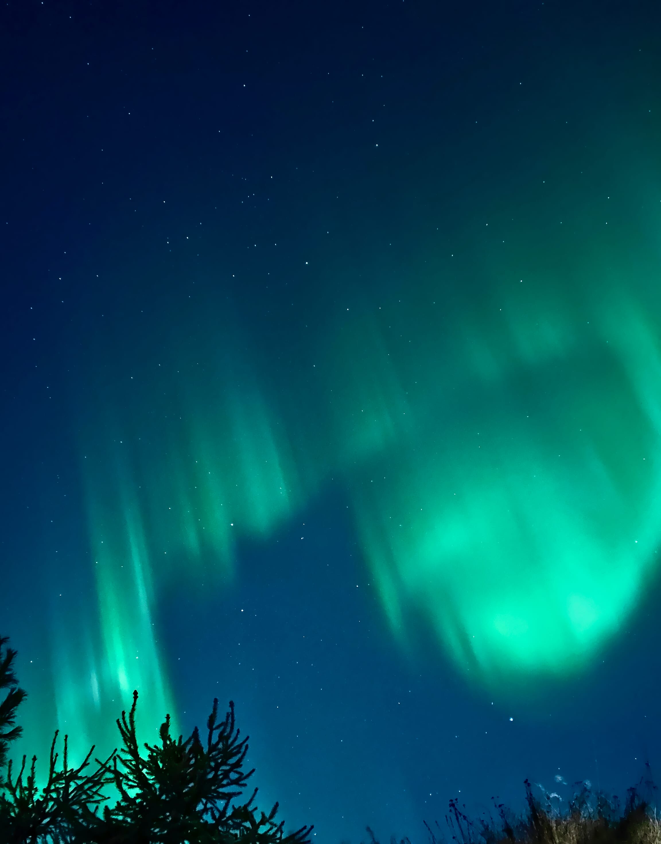 Rovaniemi aurora night — Bright aurora lighting Lapland’s winter night sky.