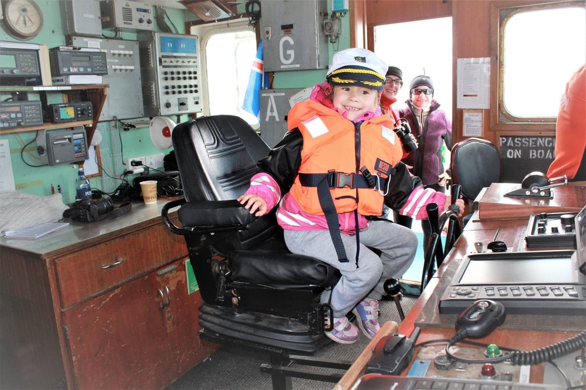 Visiting the captain of the boat