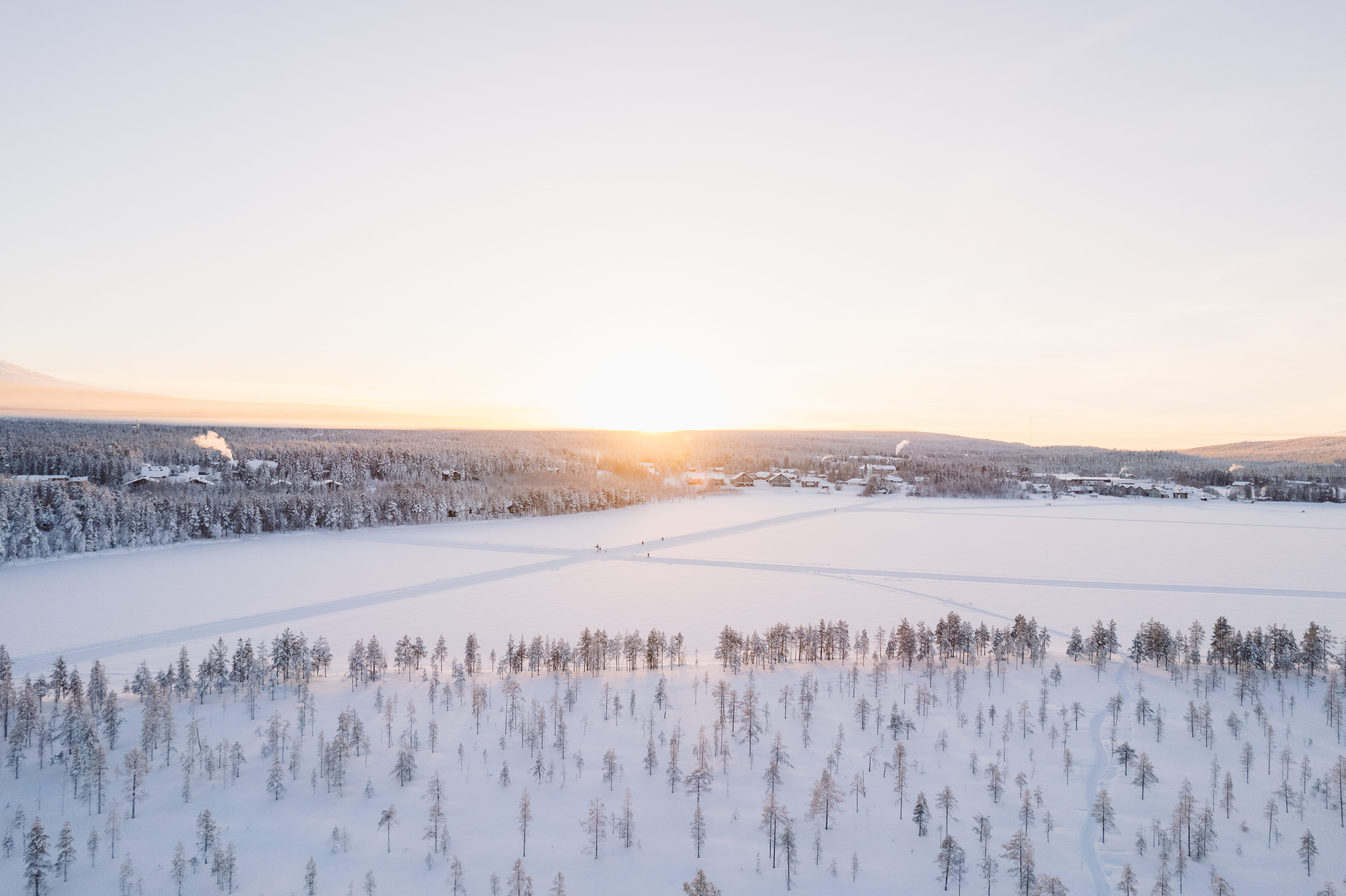 sledge tour safari snow lapland winter forest sport Levi