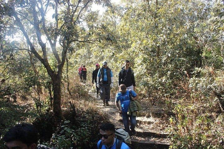 Hikers on their way to Chandragiri Hill.