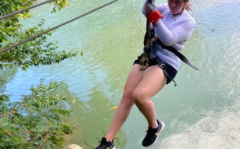 Zip Line and Cave Tubing Adventure in Belize Jungle