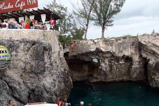 Cliff jumping at Rick's Cafe