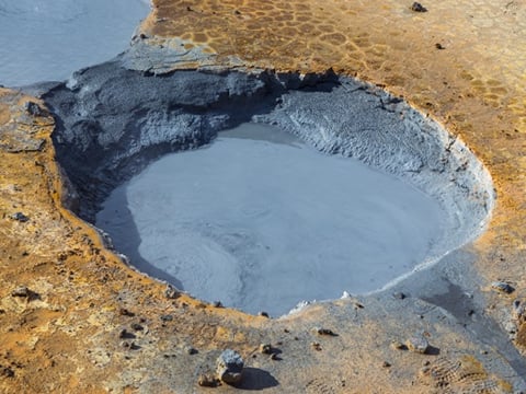 A boiling mud pool at Seltún geothermal area