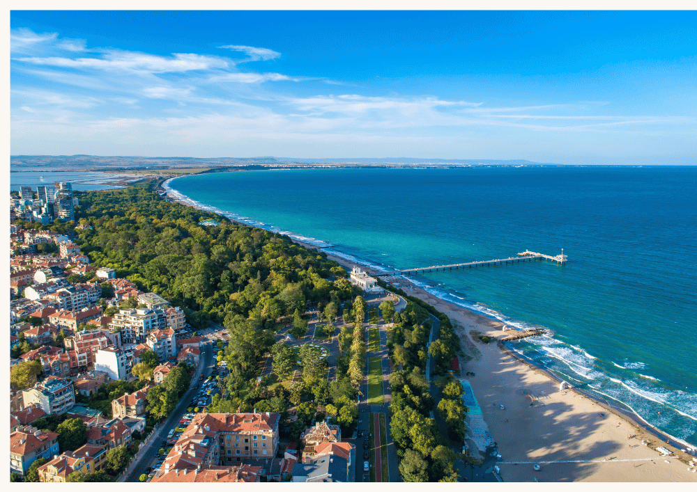Burgas sea garden from above