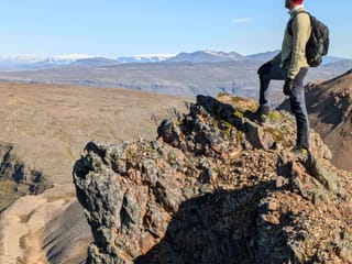 Admiring the view from the knife's edge