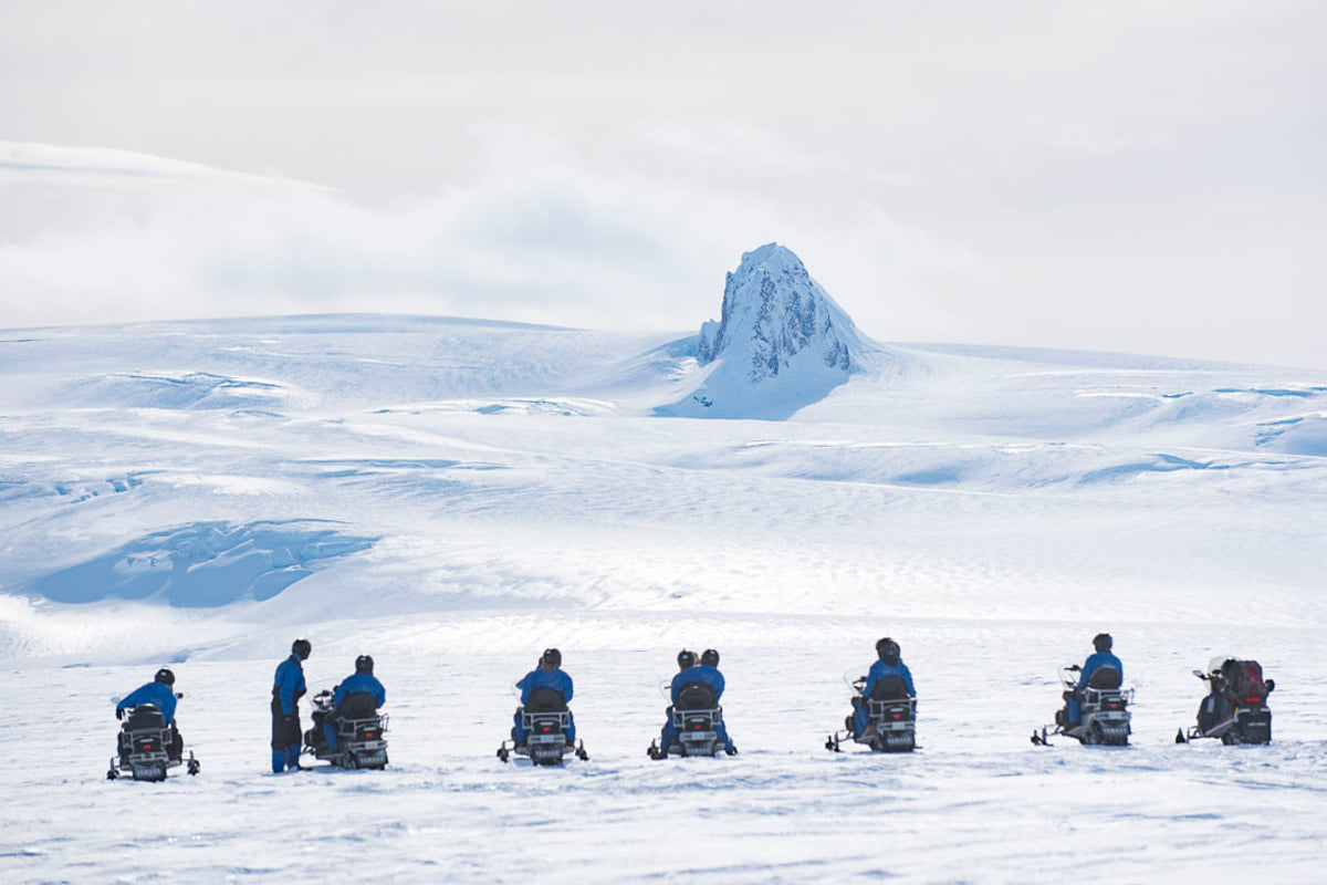 Snowmobile on Vatnajökull, Iceland