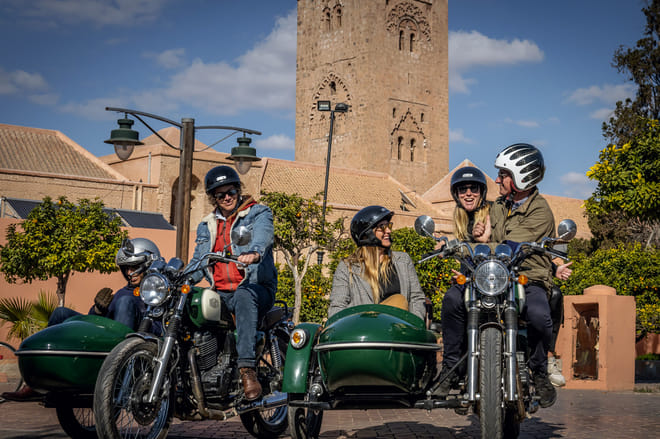 ½ Day: Glamour Marrakech on Vintage Sidecar Moto | Private & Luxury