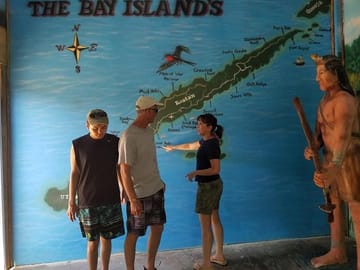 Roatan history and monkeys and sloth hang
