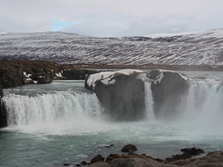Close-up of water plunging over a cliff