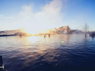 Sunset at secret lagoon