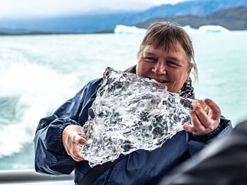 Imagine the experience of touching the ice of the Glacier!